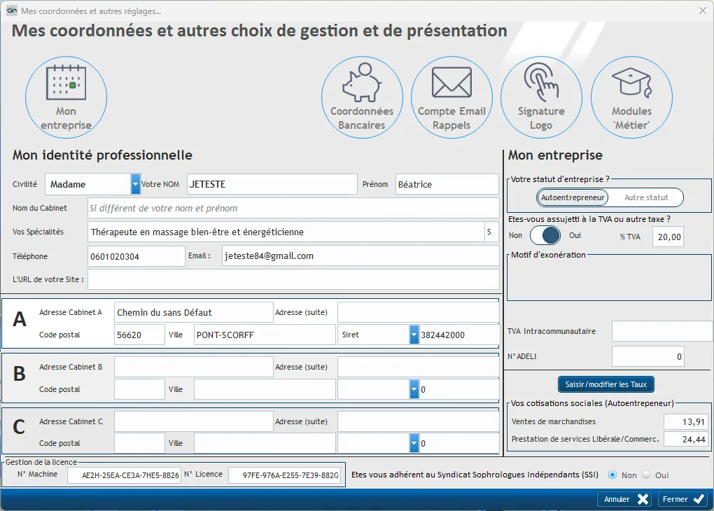 Fiche de paramétrage de Consult